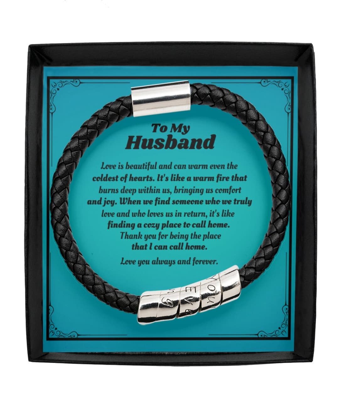 To My Husband Gift, Vegan Leather Bracelet, Gifts for Husband From Wife