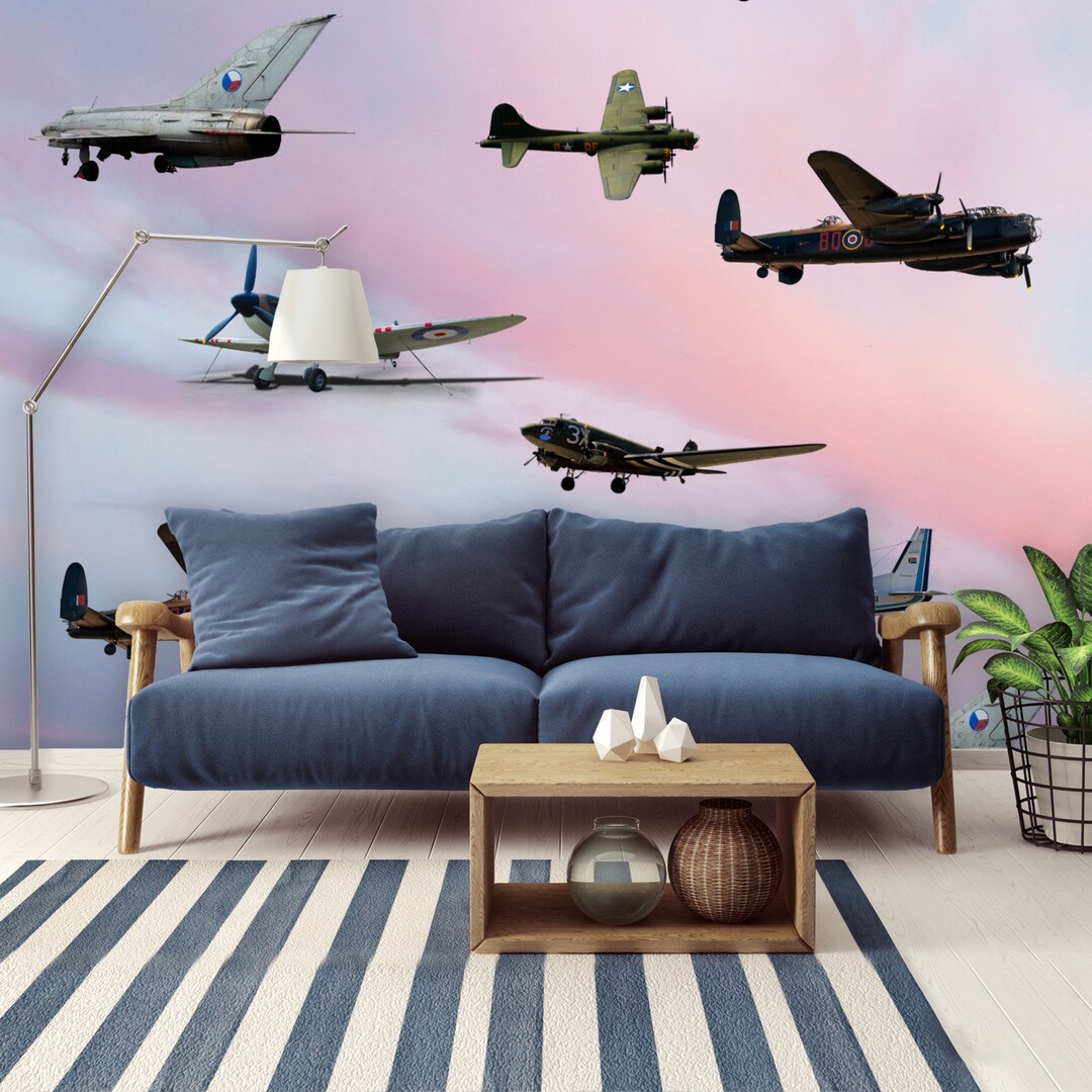 Peel and Stick Wallpaper Wall Murals Airplane Decor - Etsy