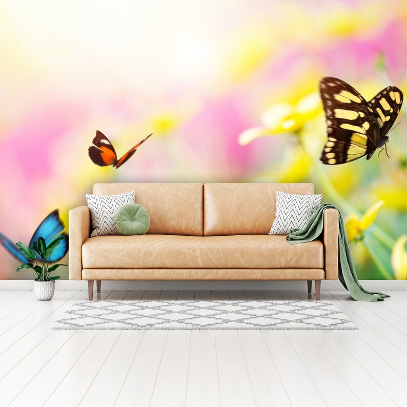 Peel and Stick Wallpaper Wall Murals Butterfly Wall Mural Etsy
