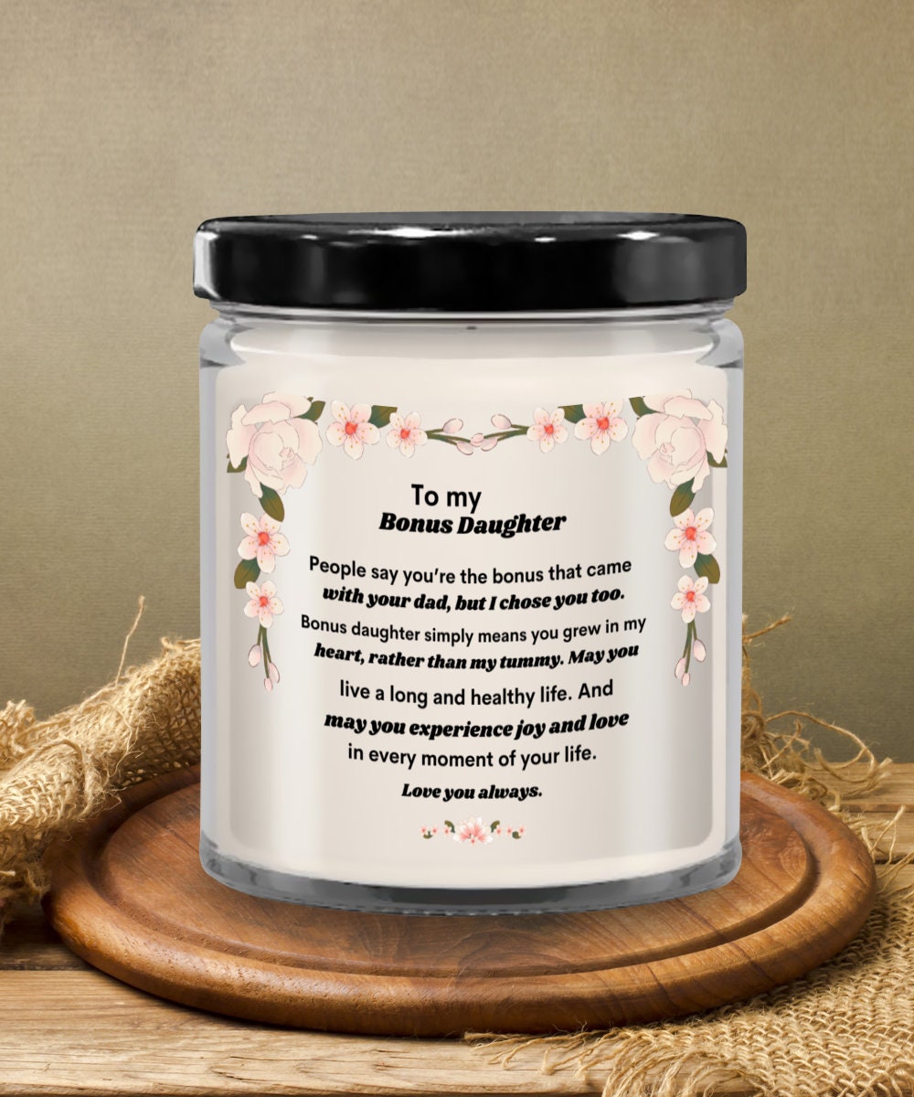 Bonus Daughter Gifts, Vanilla Scented Candle, Stepdaughter Gifts From
