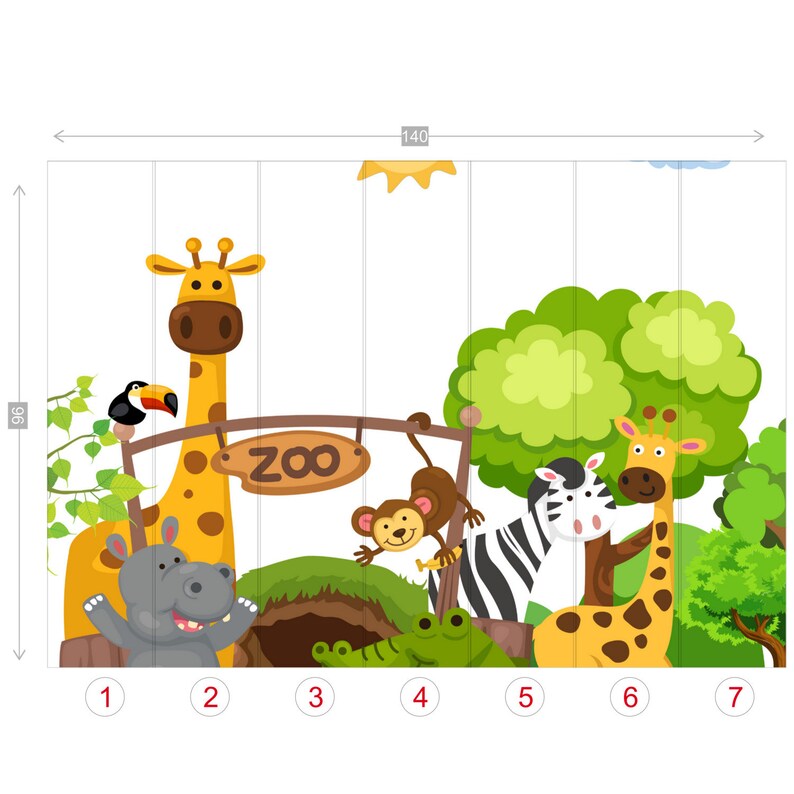 Nursery Wall Art Safari Wallpaper Wall Murals Peel and Etsy