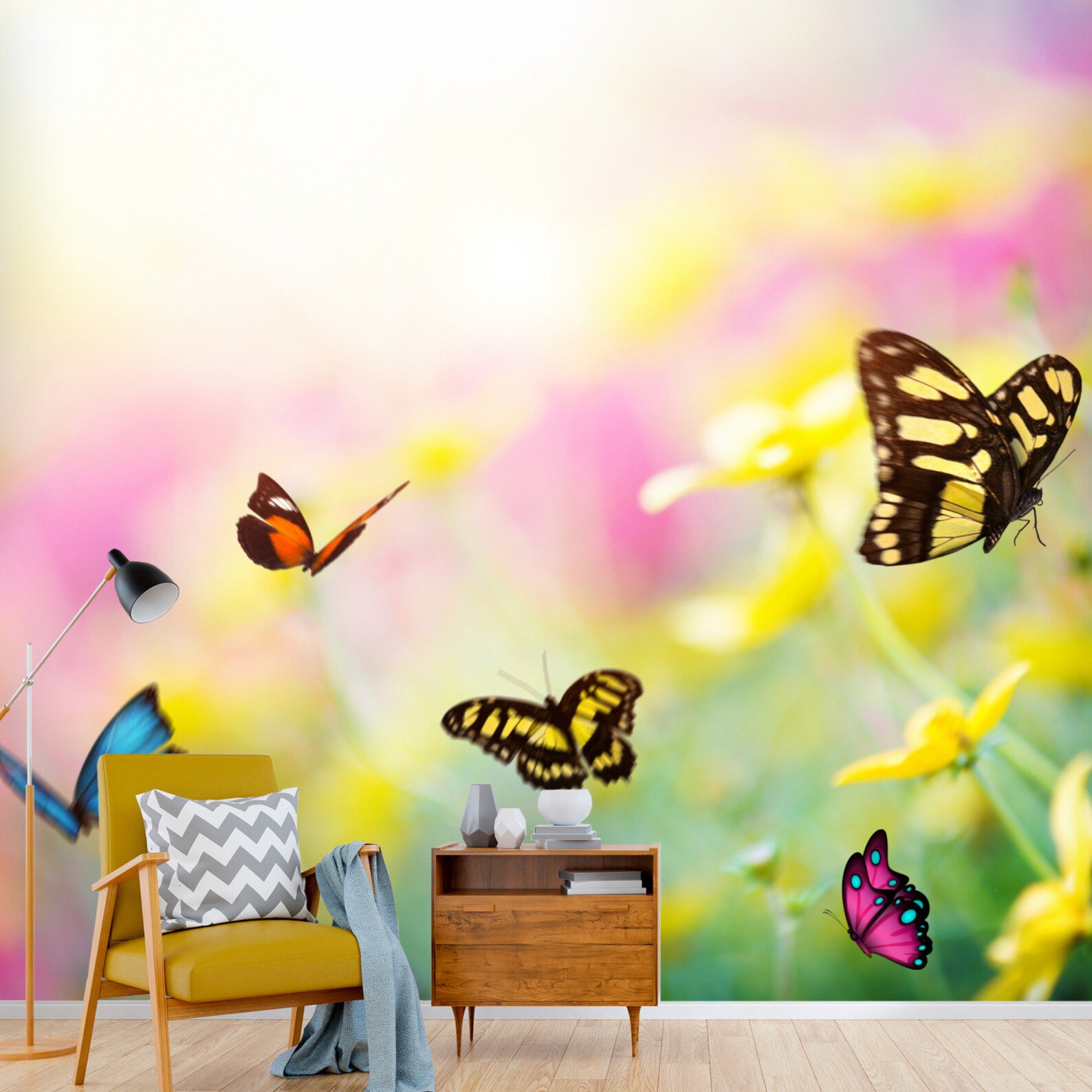 Peel and Stick Wallpaper Wall Murals Butterfly Wall Mural Etsy