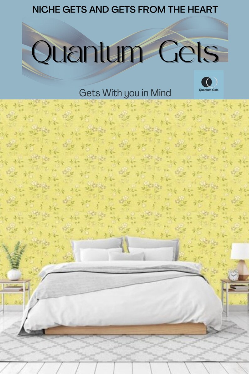 Peel and Stick Wallpaper Wallpaper Panels Yellow Floral Peel Etsy