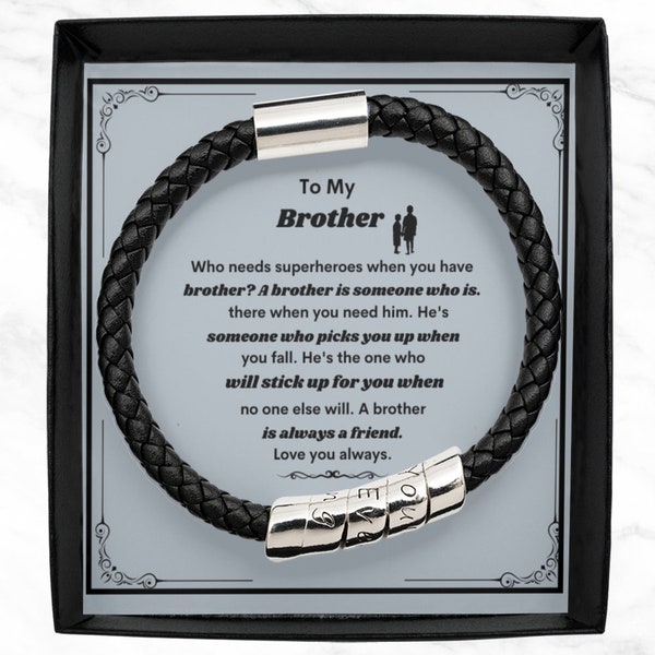 To my brother, vegan leather bracelet, brother gifts, gift for brother from sister, gift for brother from brother, gift for brother, brot...