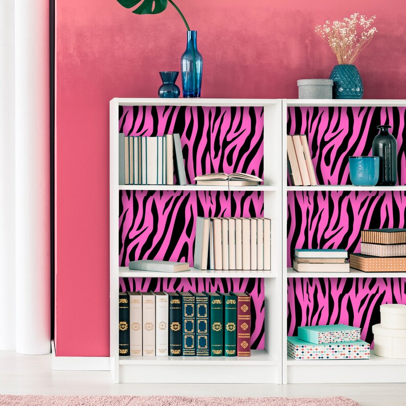 Peel and Stick Wallpaper Wallpaper Panels Pink and Black - Etsy