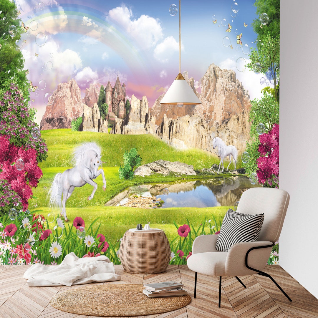 Peel and Stick Wallpaper Unicorn Wall Mural Wall Murals - Etsy