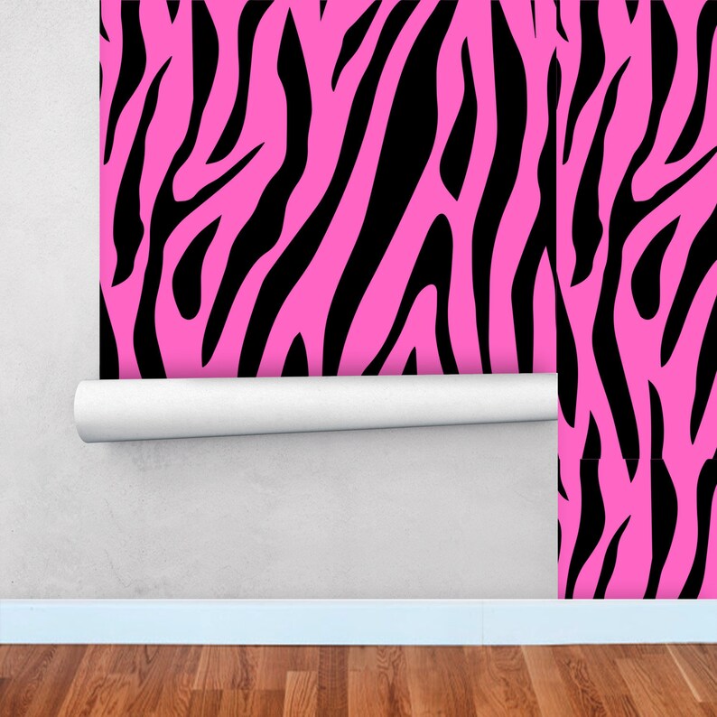 Peel and Stick Wallpaper Wallpaper Panels Pink and Black - Etsy