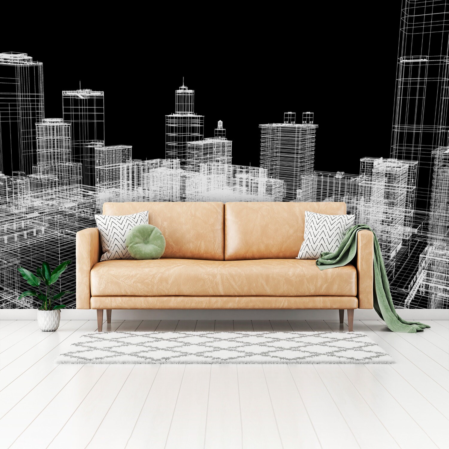 Peel and Stick Wallpaper Wall Murals Cityscape Wall Mural - Etsy