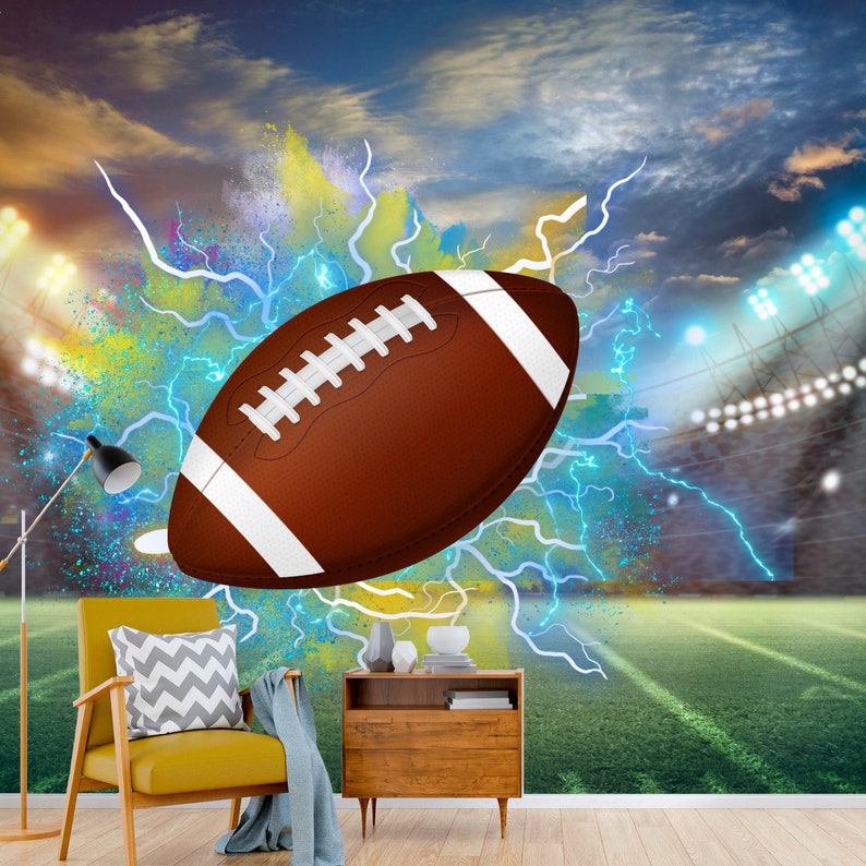 Football Wall Decor Peel and Stick Wallpaper Wall Murals Etsy