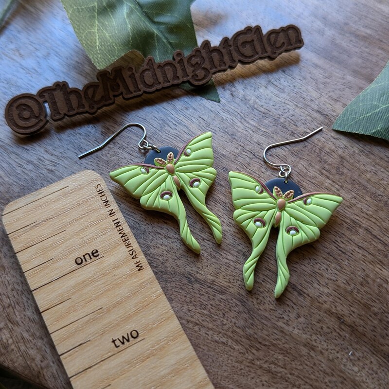 Lunar Moth Dropper Earrings main image 1