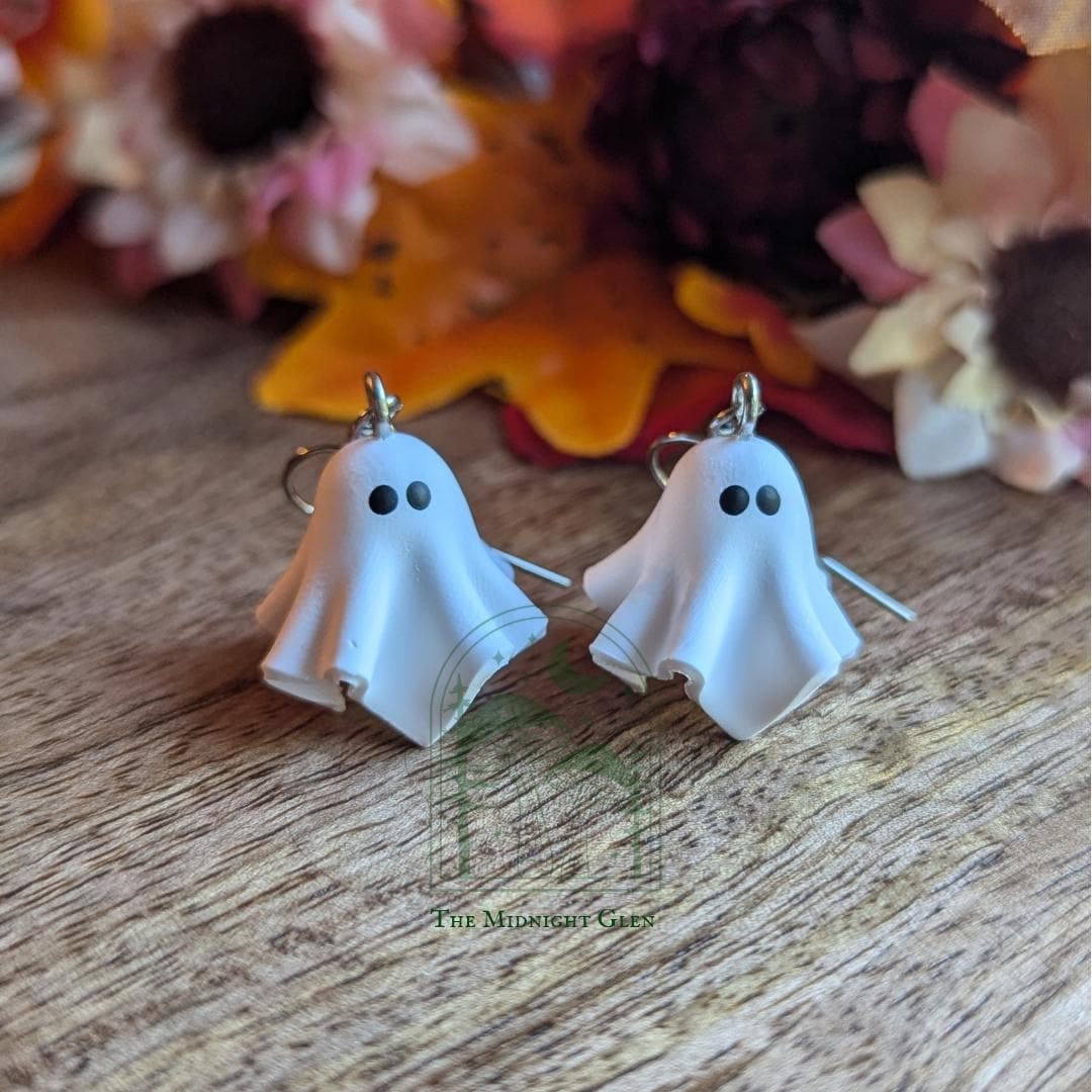 Sheet Ghost Dangle Earrings, Stainless Steel Nickle Free Metal Earring, Halloween Spooky Earrings