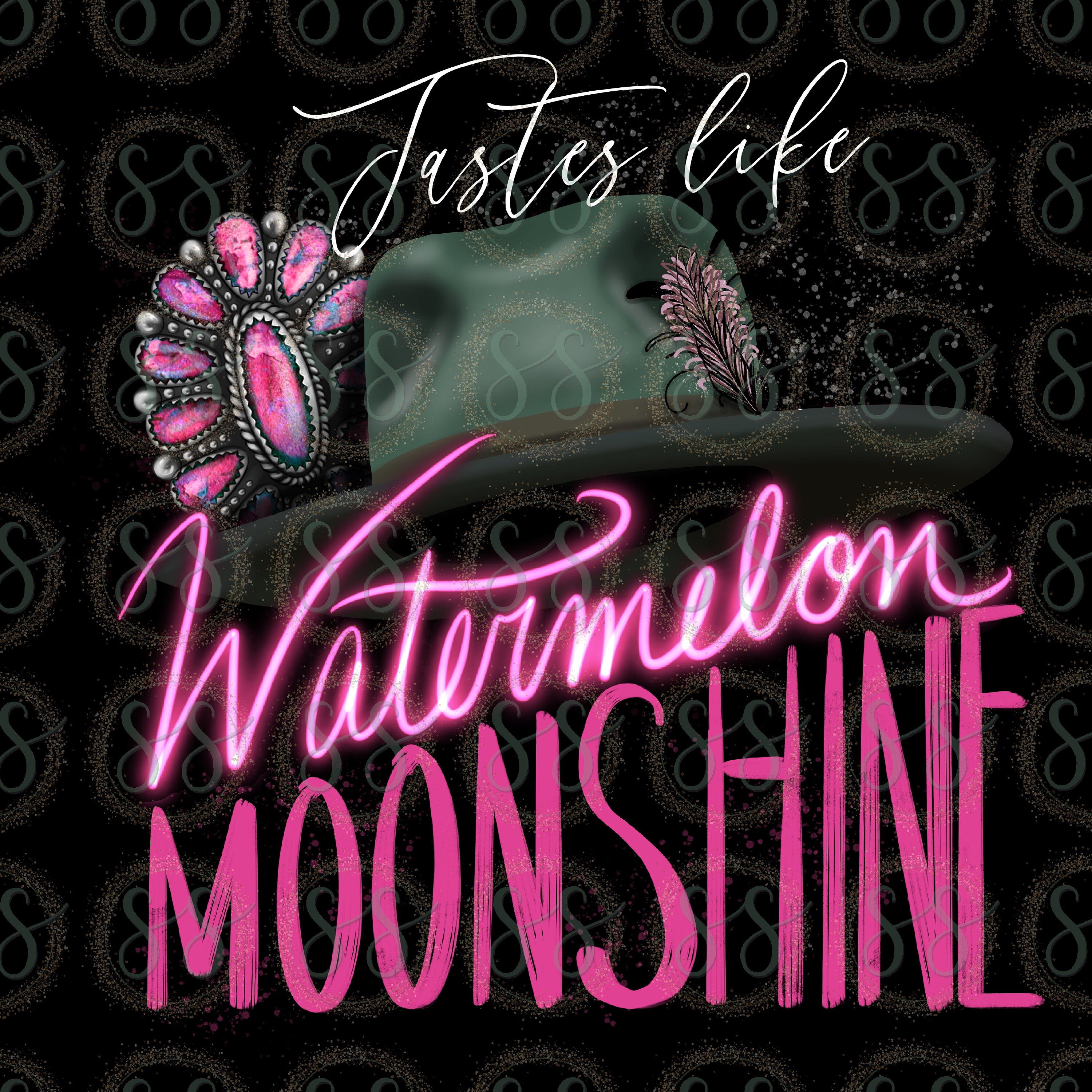 Watermelon Moonshine DTG Design for Dark Shirts PNG File Etsy