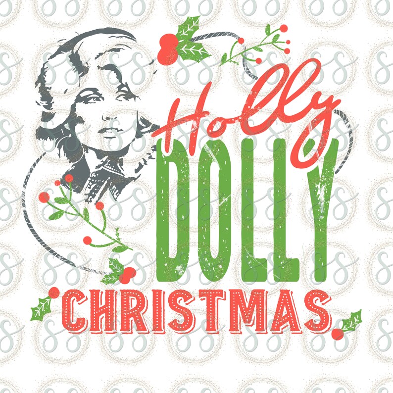 Holly Dolly Christmas Digital Design Download PNG File Etsy