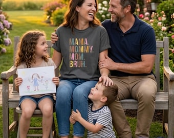 Comfort Colors Mama Mommy Mom Bruh T-Shirt,  Faux Patchwork Mothers Day Gift