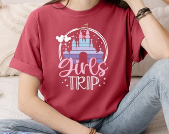 Mickey and Minnie Girls Trip Comfort Colors T-Shirt,  Disney Magical Castle Shirt
