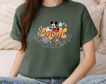 Retro Disney Mother's Day Comfort Colors T-Shirt, Mickey Mouse Thank You for Being You Mom Gift