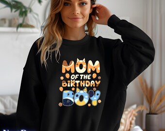 Retro Australian Dog Cartoon Sweatshirt, Mom Birthday Boy Family Party Crewneck