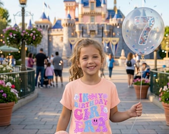 Birthday Girl Era Disco Tee, Sparkle Smiley Face Shirt