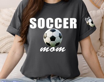 Retro Soccer Mom Comfort Colors Tee, Custom Soccer Graphic Shirt