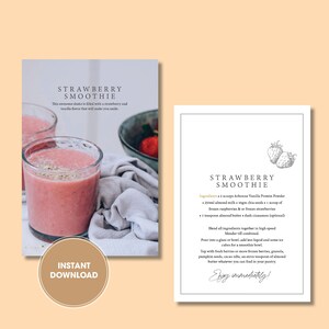 Carte de smoothie aux fraises Arbonne