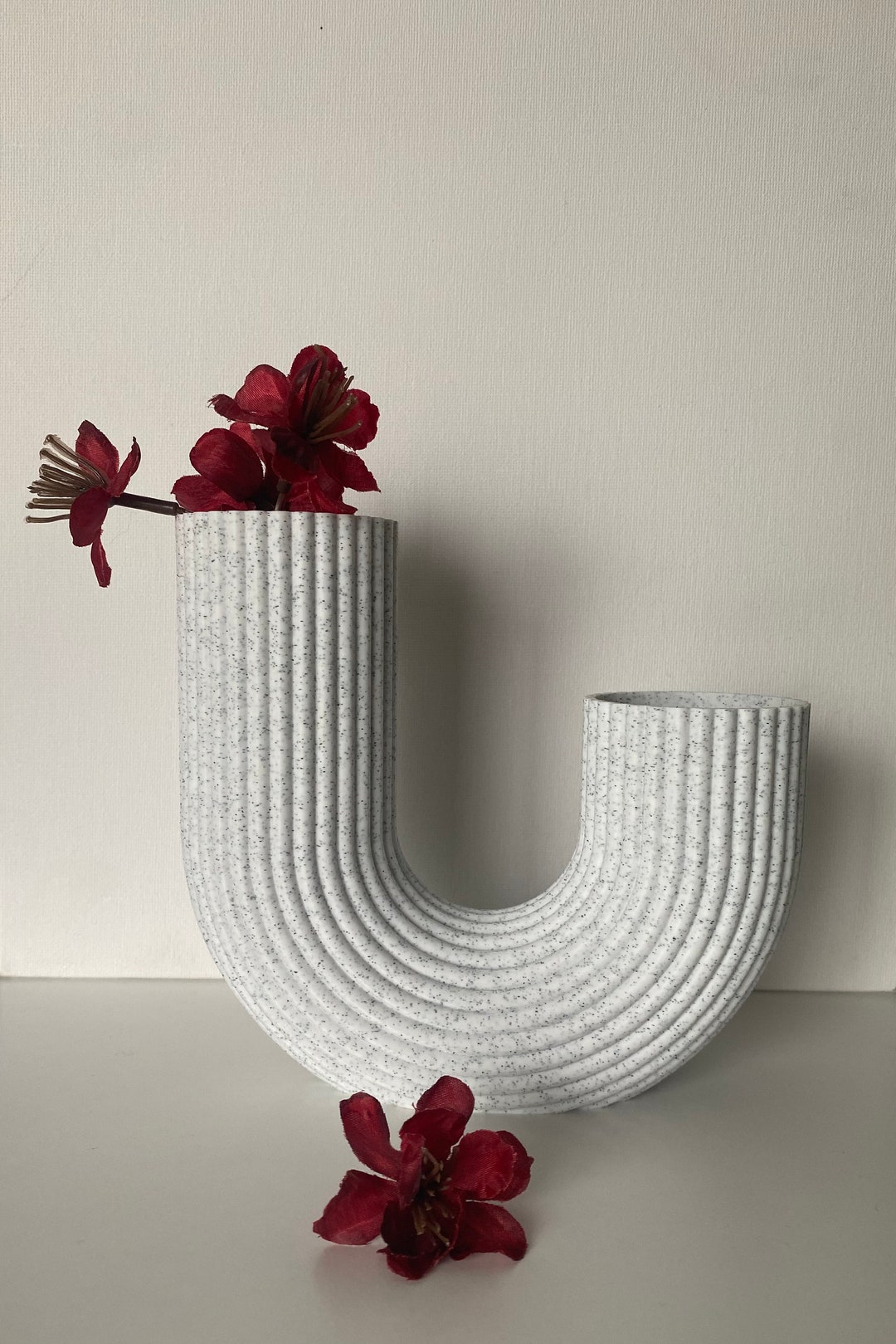 U Shaped Vase Granite Etsy