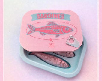 Sardine fidget clicker ~ sensory toy ~  clicker ~ fidget toy ~ clicker toy
