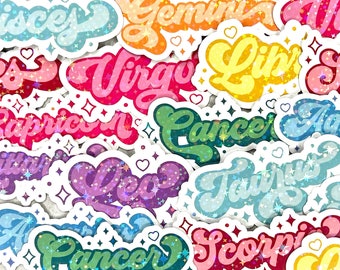 Zodiac Holographic Sticker For Phone Stickers Stickers For Journal Laptop Aesthetic Sticker Tumbler  ~ Astrology Sticker