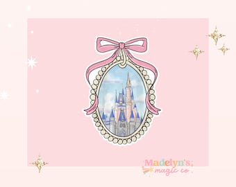 Pink Coquette Disney Castle Sticker ~ Laptop Sticker ~ Disney Sticker ~ Castle Sticker ~ Mickey Sticker