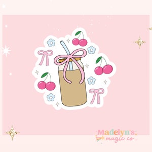Coquette Iced Coffee  ~ Laptop Sticker ~ Tumbler Sticker ~ Iced Coffee Sticker~ Iced Coffee Girly