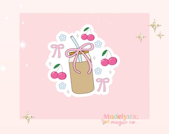 Coquette Iced Coffee  ~ Laptop Sticker ~ Tumbler Sticker ~ Iced Coffee Sticker~ Iced Coffee Girly