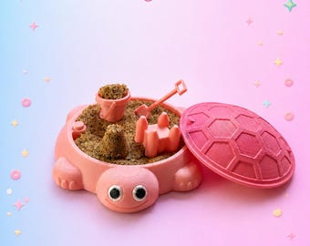 Mini Desk Turtle Sandbox | Kinetic Sand Fidget | Beach Sensory Toy | Desk Decor | Stress Relief | Cute Gift Idea