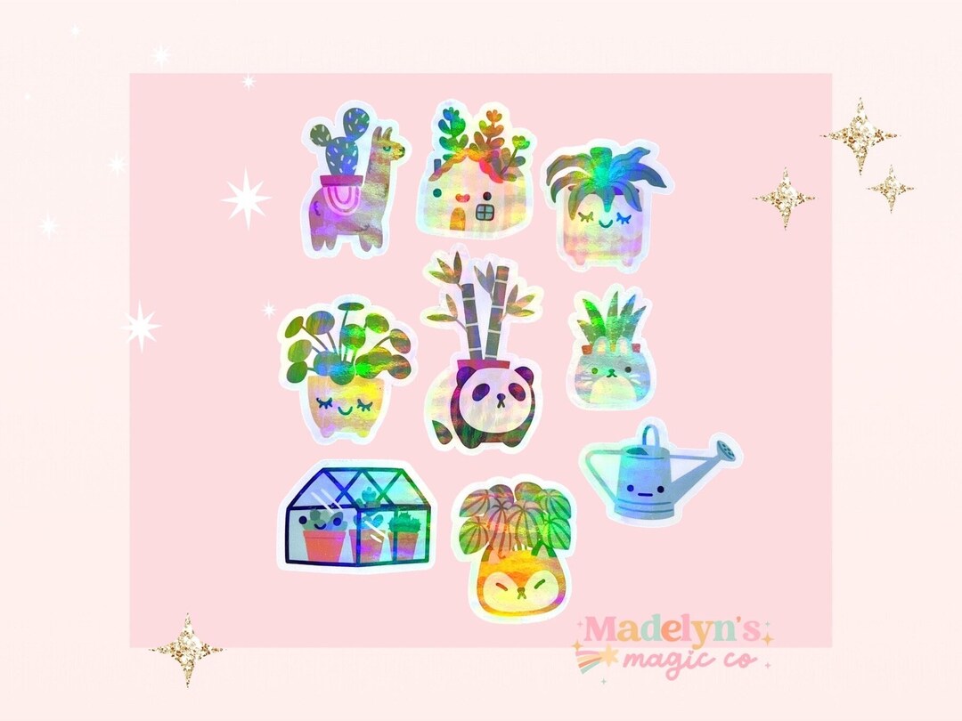 Plant Sticker Set of 9 ~ Laptop and Water Bottle Stickers Plant Lover ...