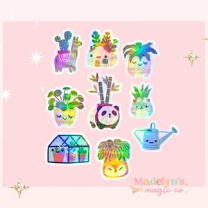 Plant Sticker set of 9 ~ Laptop and Water bottle stickers plant lover stickers