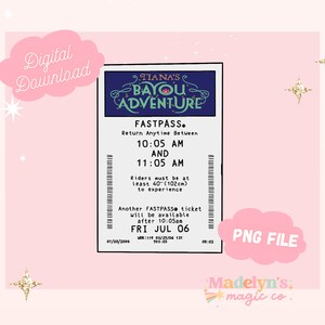 Tiana&#39;s Bayou Adventure Fastpass PNG ~ Princess and the Frog Digital File ~Tiana Clipart~ Fastpass clipart