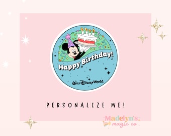 Happy Birthday Disney Sticker ~ Disney Sticker ~ Epcot Sticker ~ I'm Celebrating sticker ~ I'm Celebrating Sticker ~ Disney Birthday Sticker