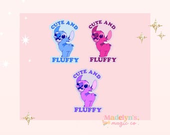 Stitch Cute and Fluffy Sticker ~ Laptop Sticker ~ Disney Sticker ~ Lilo and Stitch Sticker ~ Stitch Sticker