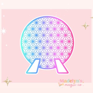Pastel Spaceship Earth Sticker ~ Laptop Sticker ~Epcot Sticker ~ Disney Sticker