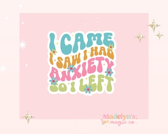 I Came I Saw I Had Anxiety Sticker ~ Funny Sticker ~ Laptop Sticker ~ Water Bottle Sticker