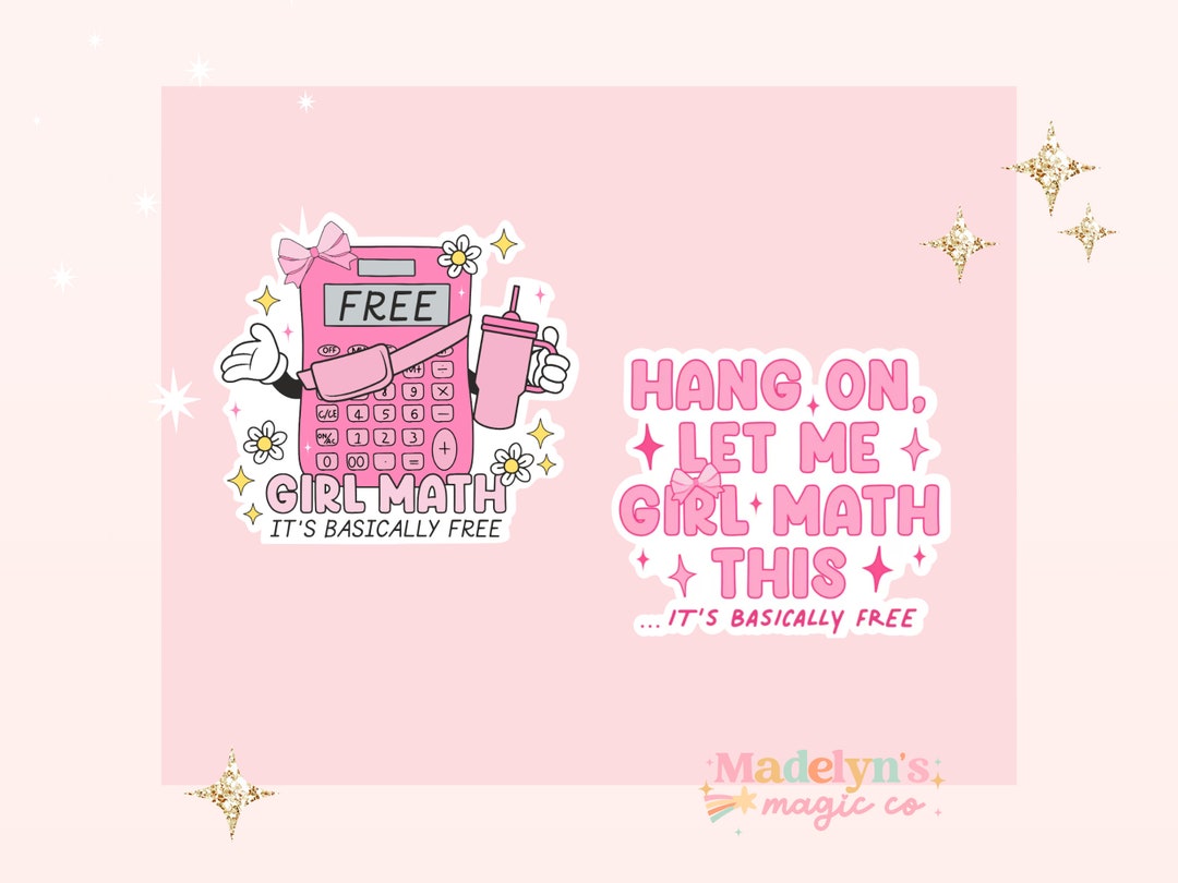 Girl Math Stickers Set of 2~ Coquette Stickers ~stickers for Girl Bow ...