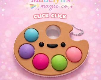 Paint Palette Clicker ~ 5 Button Fidget Clicker ~ Handmade Pocket Clicker ~ Madelyn’s Magic Co