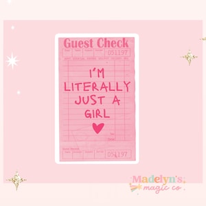 Literally just a girl check sticker ~ Funny Sticker ~ Laptop Sticker ~ Water Bottle Sticker ~ Just a girl sticker ~ girly sticker