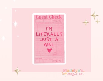 Literally just a girl check sticker ~ Funny Sticker ~ Laptop Sticker ~ Water Bottle Sticker ~ Just a girl sticker ~ girly sticker