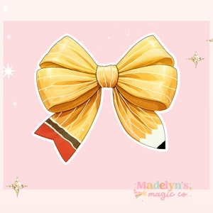 Yellow Bow Teacher Sticker  | Teacher Sticker | Teacher Sticker | Water Bottle Sticker | Laptop Sticker | FREE SHIPPING! ~ Coquette teacher