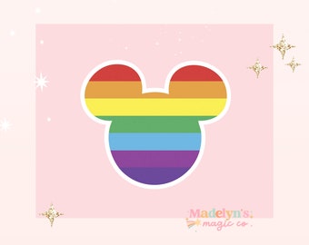 Mickey Pride Sticker ~ Disney Sticker ~ Disney Pride Sticker ~ Magic Kingdom Sticker ~ Mickey Head Sticker
