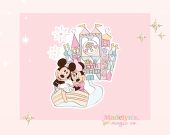 Mickey and Minnie Small World Sticker ~ Laptop Sticker ~ Disney Sticker ~ Mickey Sticker ~ Minnie Sticker