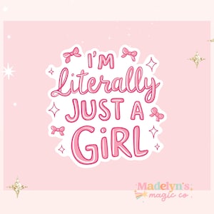 Literally just a girl sticker ~ Funny Sticker ~ Laptop Sticker ~ Water Bottle Sticker ~ Just a girl cake sticker ~ girly sticker
