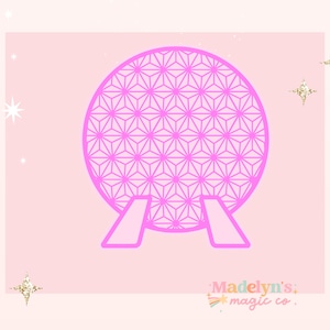 Pink Spaceship Earth Sticker ~ Laptop Sticker ~Epcot Sticker ~ Disney Sticker