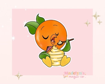 Orange Bird and Dole whip Sticker ~ Laptop Sticker ~Orange Disney Sticker ~ Disney Sticker ~ Epcot Sticker