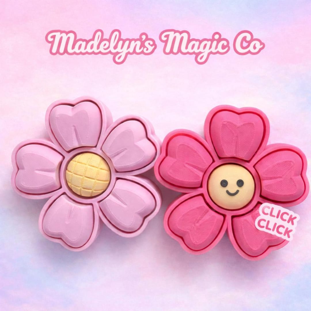 Multi Clicker Flower Fidget Toy | Handmade Sensory Clicker | Floral ...