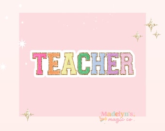Teacher Sticker ~ Teach Sticker ~ Rainbow  Sticker ~ Water Bottle Sticker ~ Laptop Sticker ~ FREE SHIPPING! ~ Stoney Clover Letters